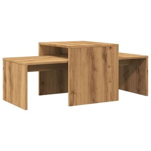 vidaXL Table basse ch&ecirc;ne artisanal 100x48x40 cm bois d'ing&eacute;nierie