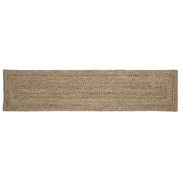 vidaXL Tapis de surface Rectangulaire Naturel et Noir 60 x 200 cm Jute