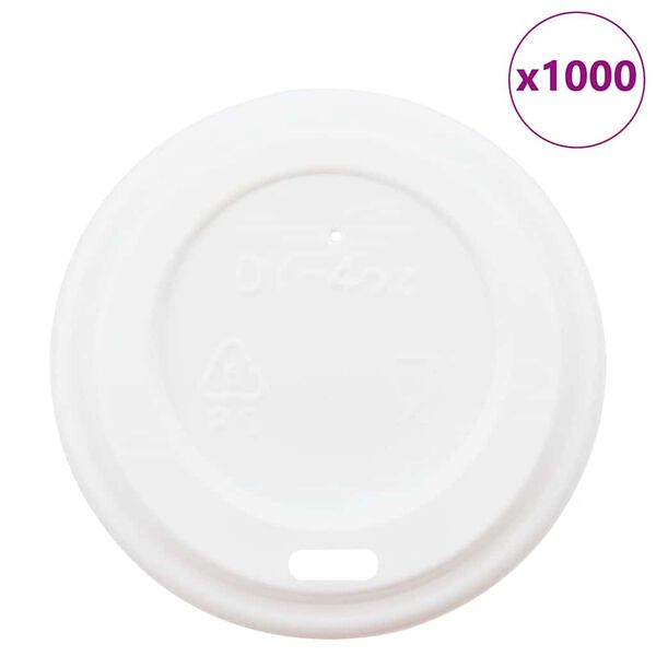 vidaXL Couvercles de tasses &agrave; caf&eacute; en papier &Oslash;60 mm 4oz 1000 pcs blanc