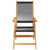 vidaXL Ensemble à Manger de jardin 7pcs noir polypropylène bois massif