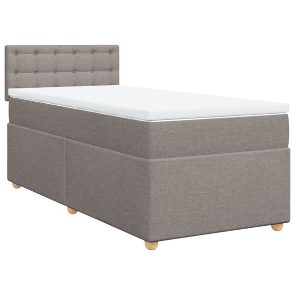 vidaXL Sommier &agrave; lattes de lit avec matelas Taupe 100x200 cm Tissu