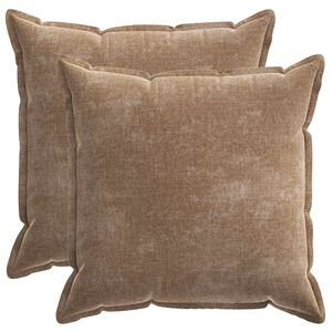 vidaXL Housse de coussin 2 pcs HOUTEN Marron 80 x 80 cm Tissu Chenille