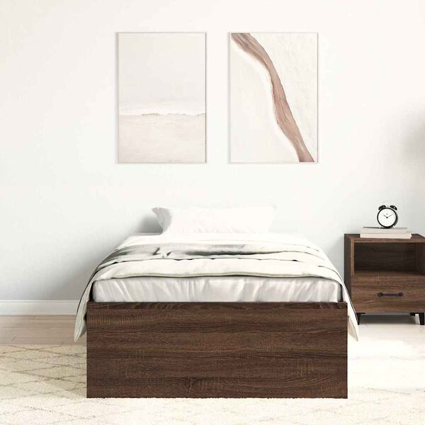 vidaXL Cadre de lit sans matelas ch&ecirc;ne marron 90x190 cm