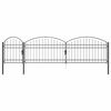 vidaXL Portail de cl&ocirc;ture de jardin avec sommet en arc Assen Gris
