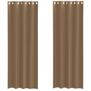 vidaXL Rideaux en voile avec &oelig;illets 2 pcs marron clair
