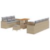 vidaXL Ensemble de canap&eacute; de jardin 10 pc Beige polyrotin