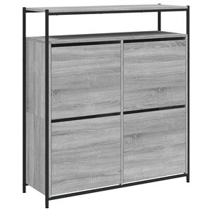 vidaXL Armoire &agrave; chaussures 4 tiroirs rabattables sonoma gris