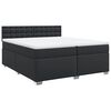 vidaXL Sommier &agrave; lattes de lit avec matelas Noir 200x200 cm Similicuir