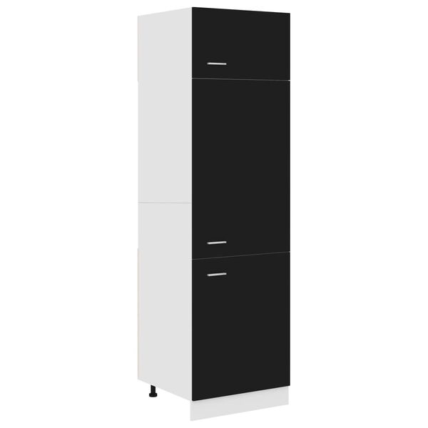 vidaXL Armoire réfrigérée "Lyon" Noir 60 x 57 x 207 cm Bois d'ingénierie