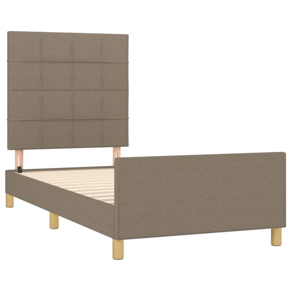 vidaXL Cadre de lit sans matelas taupe 100x200 cm tissu