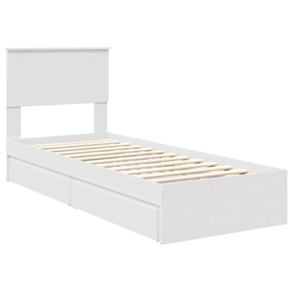 vidaXL Lit de Rangement Blanc 75 x 190 cm Bois d'ing&eacute;nierie