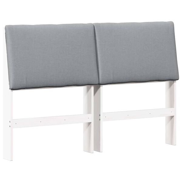 vidaXL T&ecirc;te de lit capitonn&eacute;e Gris clair 140 cm Pin massif