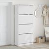vidaXL Armoire &agrave; chaussures 4 tiroirs rabattables blanc 80x34x187,5 cm