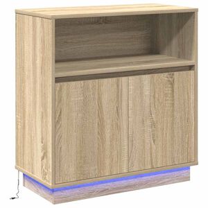 vidaXL Buffet LED Ch&ecirc;ne Sonoma 71 x 34,5 x 75 cm Bois d'ing&eacute;nierie