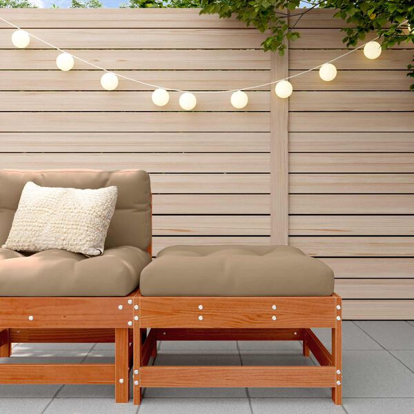 vidaXL Repose-pieds de jardin Pin massif Brun Cir&eacute;