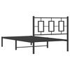 vidaXL Cadre de lit métal sans matelas avec tête de lit noir 100x200cm