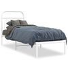 vidaXL Cadre de lit m&eacute;tal sans matelas avec t&ecirc;te de lit blanc 75x190cm