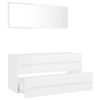 vidaXL Ensemble de meubles de bain 2 pcs Blanc brillant Agglom&eacute;r&eacute;