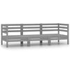 vidaXL Salon de jardin 3 pcs Bois de pin massif Gris