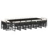vidaXL Ensemble &agrave; manger de jardin 17 pcs coussins noir r&eacute;sine tress&eacute;e
