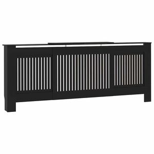 vidaXL Cache-radiateur bois d'ing&eacute;nierie Noir 205 cm