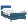vidaXL Sommier &agrave; lattes de lit et matelas et LED bleu fonc&eacute; 100x210cm velours