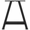 vidaXL Pieds de table basse en forme de A, 2 pi&egrave;ces, noir, 50 x (42-43) cm, acier