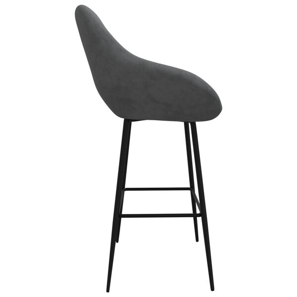 vidaXL Tabouret de bar Gris fonc&eacute; Velours