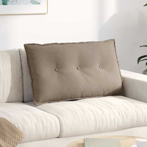 vidaXL Coussin de Dos Taupe 80 x 50 cm Tissu en microfibre