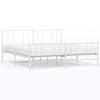 vidaXL Cadre de lit m&eacute;tal sans matelas et pied de lit blanc 183x213 cm