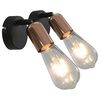 vidaXL Projecteur 2 pcs avec ampoules &agrave; filament 2W Noir et cuivre E27