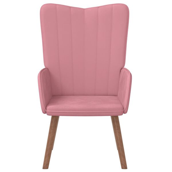 vidaXL Chaise de relaxation Rose Velours