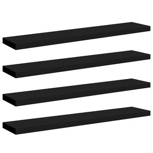 vidaXL Étagères murales flottantes 4 pcs noir 120x23,5x3,8 cm MDF