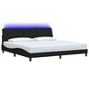 vidaXL Cadre de lit avec LED sans matelas noir 200x200 cm tissu