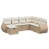 vidaXL Salon de jardin avec coussins 7 pcs beige r&eacute;sine tress&eacute;e