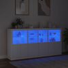 vidaXL Buffet avec lumi&egrave;res LED blanc 202x37x100 cm