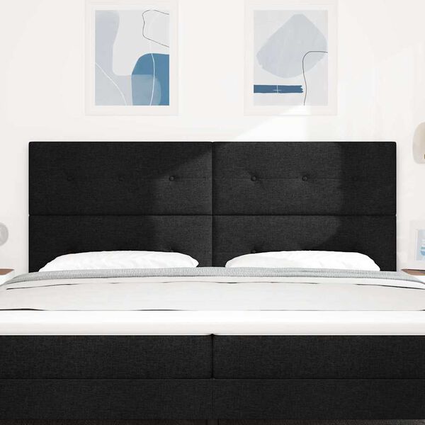 vidaXL T&ecirc;te de lit r&eacute;glable en hauteur Noir 200 cm tissu