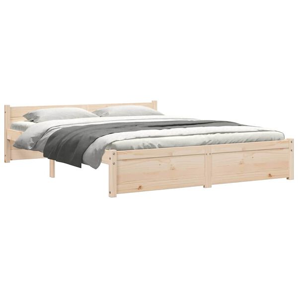 vidaXL Cadre de lit sans matelas bois massif 150x200 cm