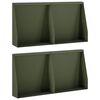 vidaXL Mur de sout&egrave;nement 4 pc 40 x 12 x 30 cm Acier Vert olive