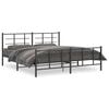 vidaXL Cadre de lit m&eacute;tal sans matelas avec pied de lit noir 183x213cm