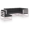 vidaXL Salon de jardin 5 pcs avec coussins Bois de pin massif