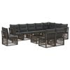 vidaXL Ensemble de canap&eacute; de jardin 11 pc Gris polyrotin