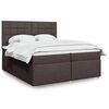 vidaXL Sommier &agrave; lattes de lit avec matelas Marron fonc&eacute; 200x200 cm