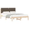 vidaXL Cadre de lit avec t&ecirc;te de lit rembourr&eacute;e Taupe 135 x 190 cm