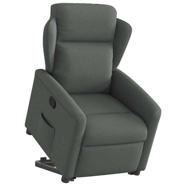 vidaXL Fauteuil inclinable Gris fonc&eacute; Tissu