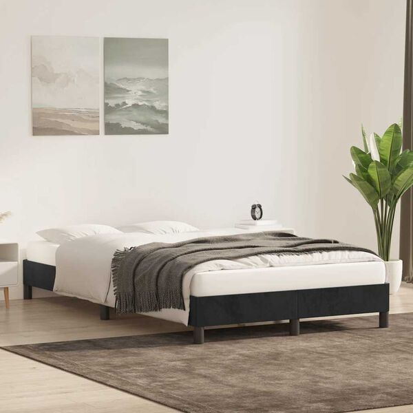 vidaXL Cadre de lit sans matelas noir 120x220 cm velours