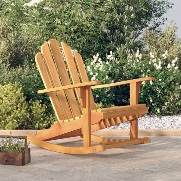vidaXL Chaise &agrave; bascule de jardin Adirondack bois de teck solide