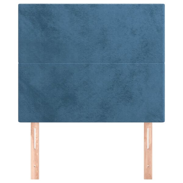 vidaXL T&ecirc;te de lit Bleu fonc&eacute; 90x5x118/128 cm Velours