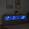 vidaXL Buffet avec lumières LED sonoma gris 202x37x67 cm