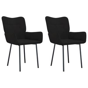 vidaXL Chaises &agrave; manger lot de 2 Noir Velours
